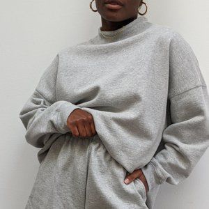 NA NIN Heather Grey Sweatshirt + Shorts Set NWT